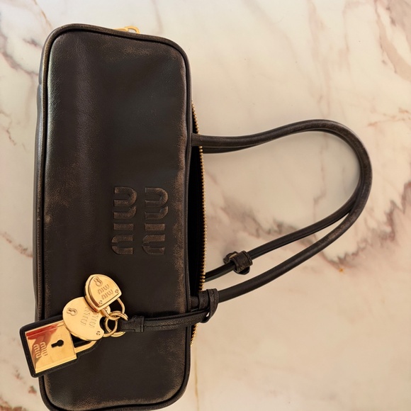 Miu Miu Beau Small Nappa Leather bag Coffee Small - Picture 7 of 14